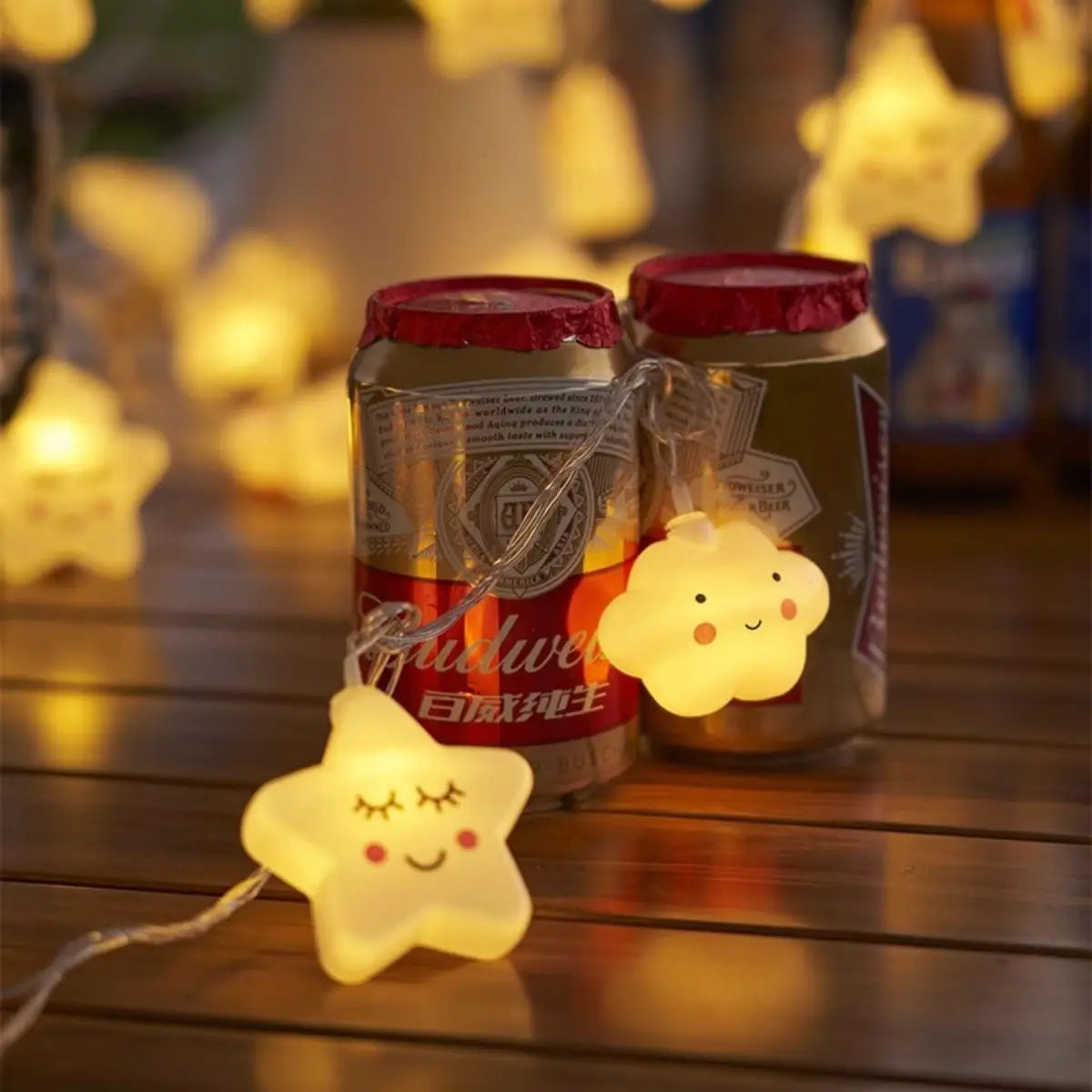 1pc Star LED String Lights, Battery Powered