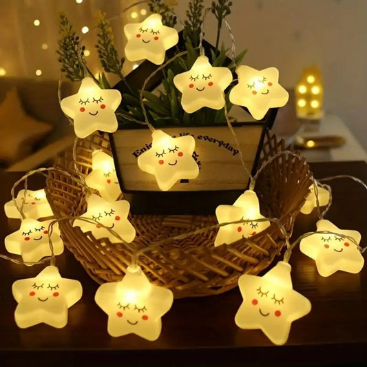 1pc Star LED String Lights, Battery Powered