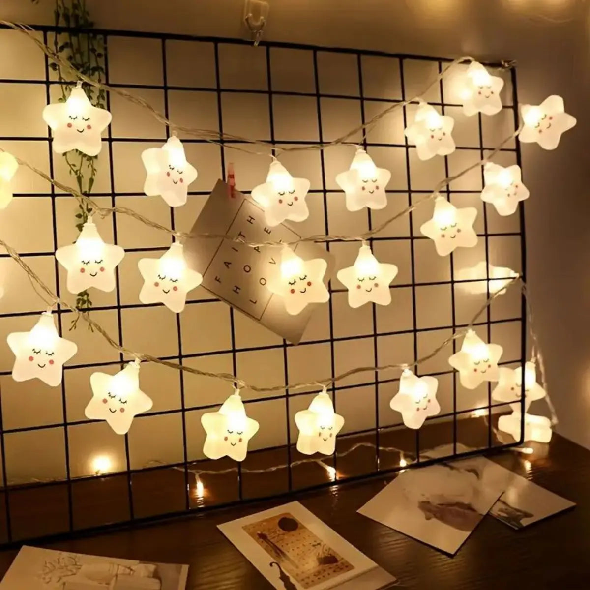 1pc Star LED String Lights, Battery Powered