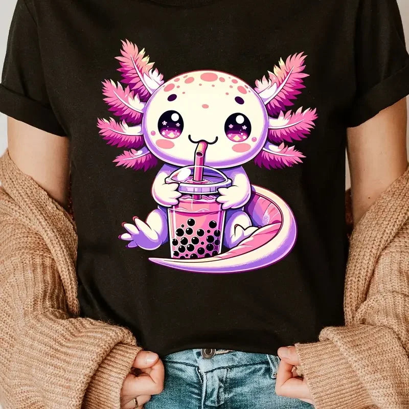 Axolotl Print Crew Neck T-shirt