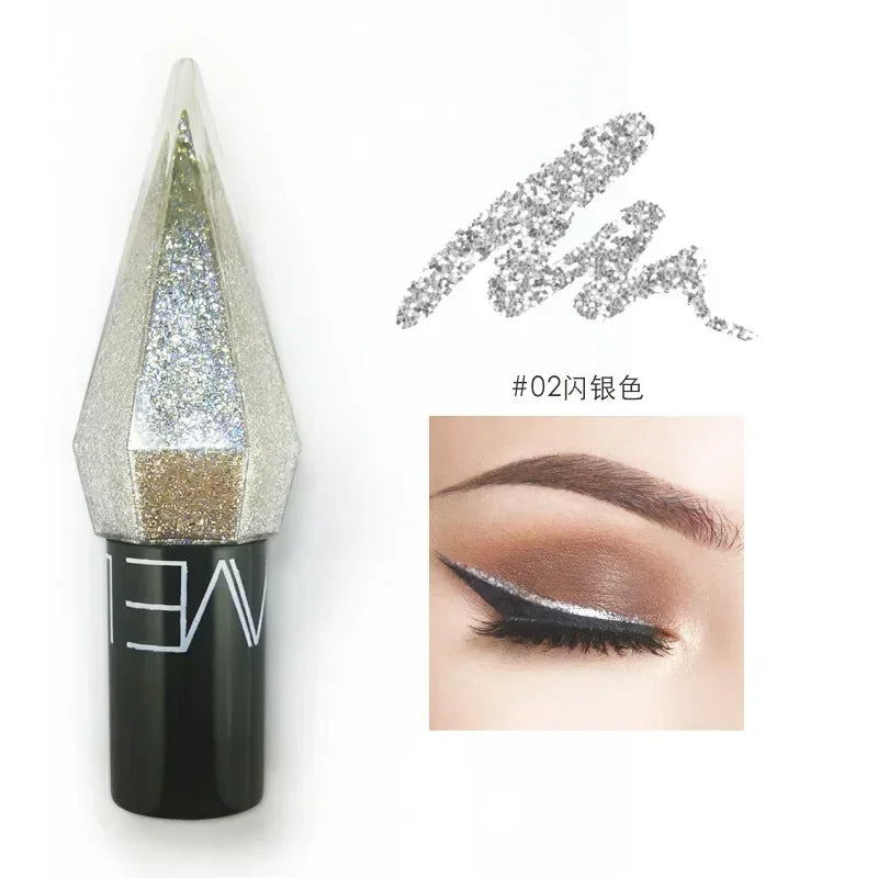 Diamond Shiny Eye Liners Waterproof Silver Rose Gold