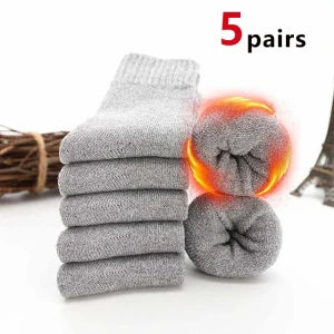 5/10 Pairs Men Retro Solid Color Casual Wool Socks