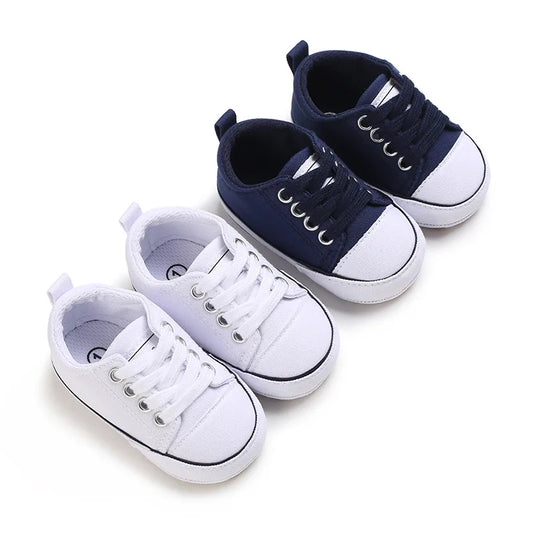 Meckior Baby Sneakers Baby Boys Girls Canvas Shoes Non-slip Rubber Sole