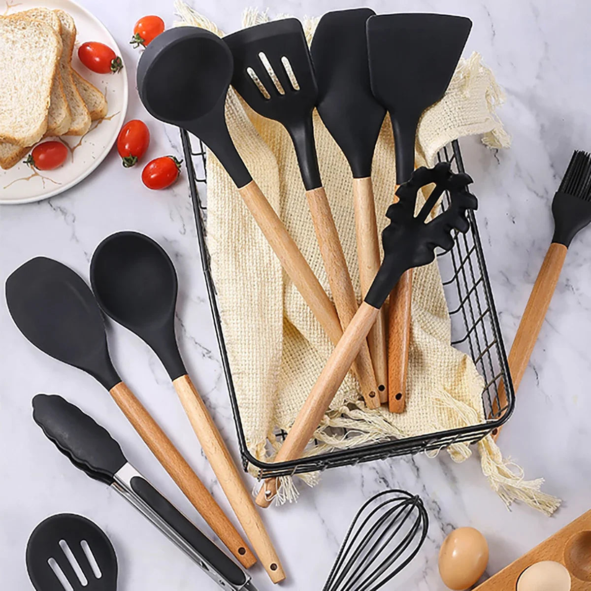 12Pcs/Set Silicone Kitchen Utensils